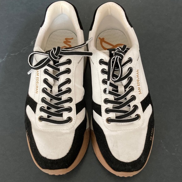 Sam Edelman Men's Black and White Lace-Up Sneakers Size US 10. - Picture 1 of 4